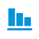 A bar chart in a white circle